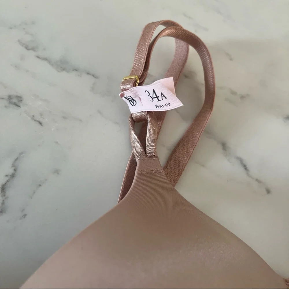 NWT Victoria's Secret Bombshell Push Up Bra 34A Beige Add 2 Cup Sizes - Picture 5 of 6